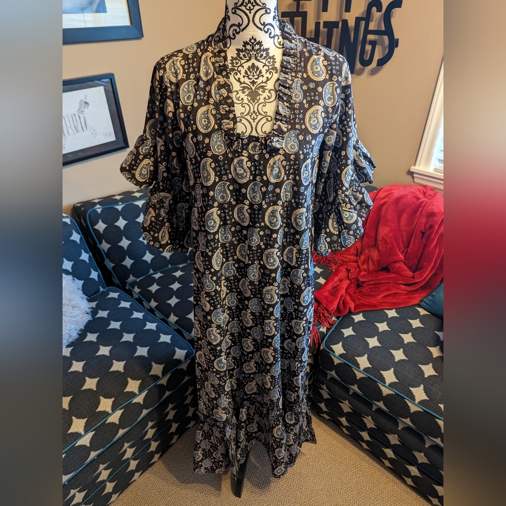 Fitzroy & Willa cotton paisley dress NWT M